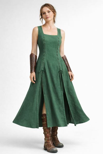 Medieval Renaissance Lace-Up Sleeveless Overdress