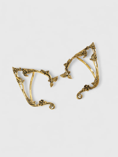 Floral Metal Ear Cuffs – Gold & Silver
